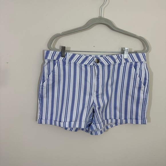 So sz jr 17 shorts in a medium blue and white stripe EUC Quality shorts. - Picture 1 of 11